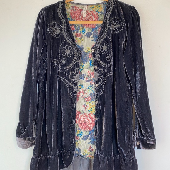 Gypsy Junkies for Free People Velvet Boho Tunic - Picture 7 of 10